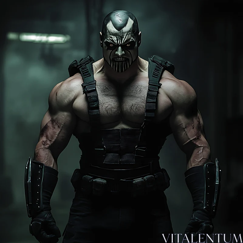 Muscular Warrior in Dark Ambience