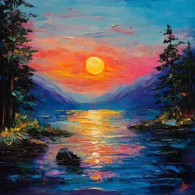 Sunset Reflection on the Lake