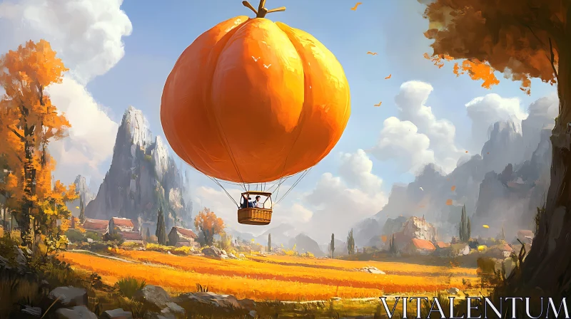 Whimsical Pumpkin Airship Adventure