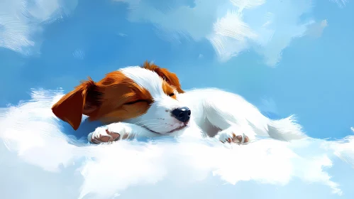 Sleeping Puppy on Clouds