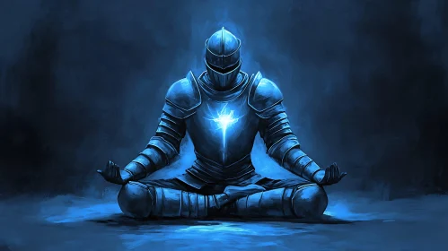 Blue Knight in Meditation