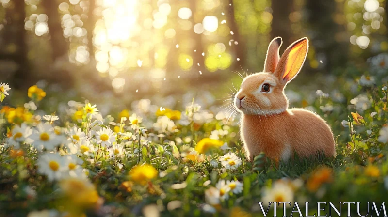 Rabbit Among Spring Blossoms