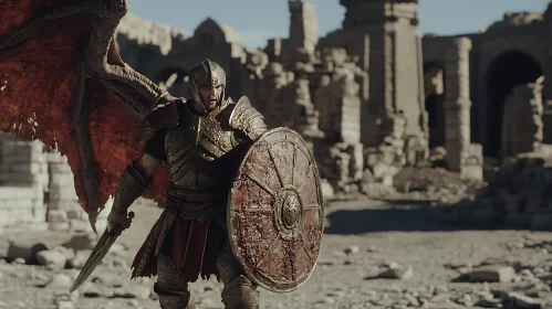 Armored Warrior with Dragon Wings