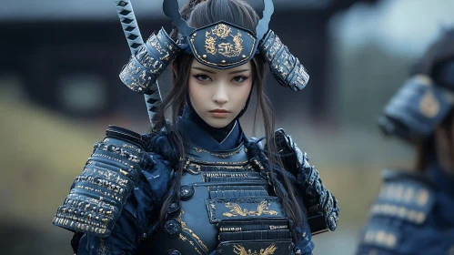 Portrait of Woman in Samurai Armor
