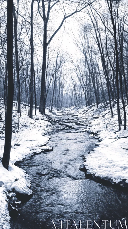 Calm Winter Forest Stream