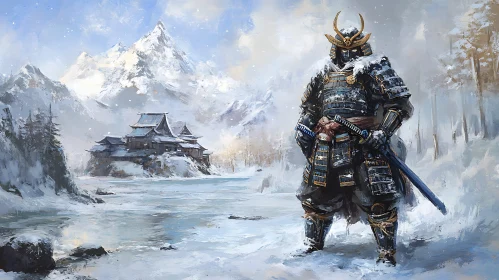 Guardian of the Peaks: Samurai in Snow
