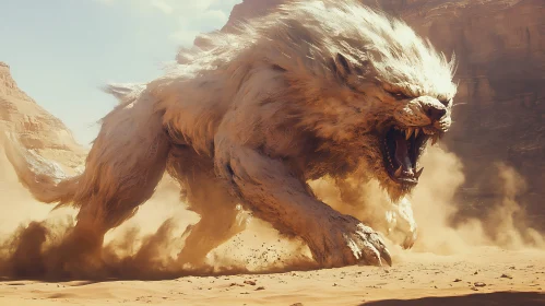 Desert Lion in Motion