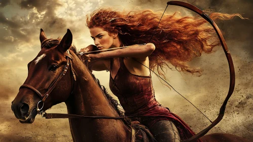 Fiery Archer on Horseback
