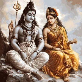 Divine Seated Figures Art