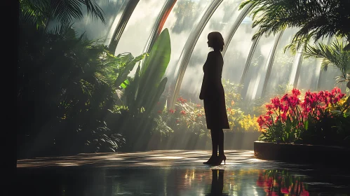 Woman in Greenhouse