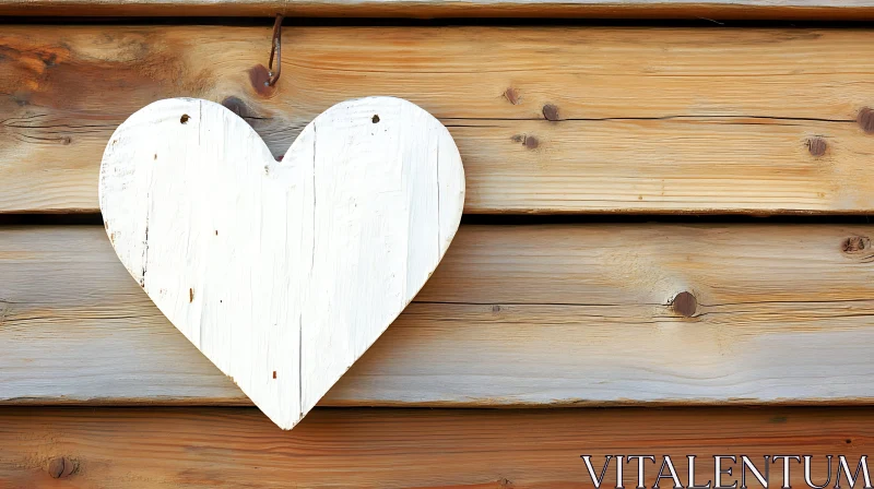 White Heart on Wooden Wall