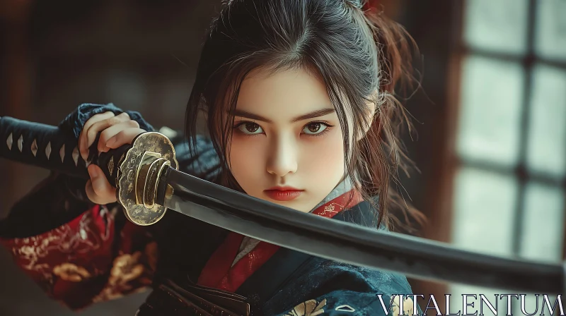 Young Woman Warrior with Sword