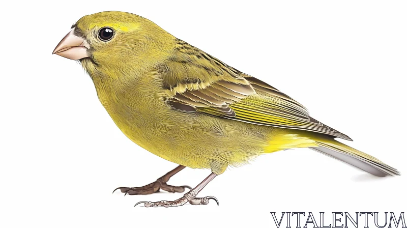 AI ART Intricately Detailed Yellow Bird Image