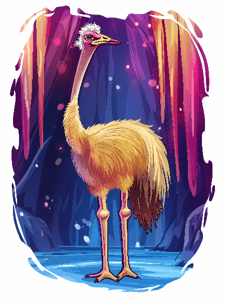 Dreamy Ostrich Illustration