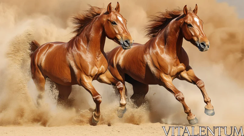 Powerful Horses Running Free