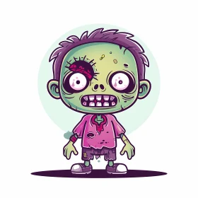 Zombie Boy Cartoon Illustration for Halloween or Video Games