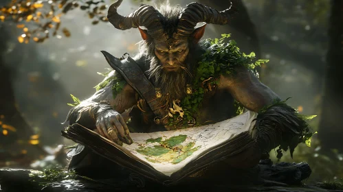 Horned Being Reads Map