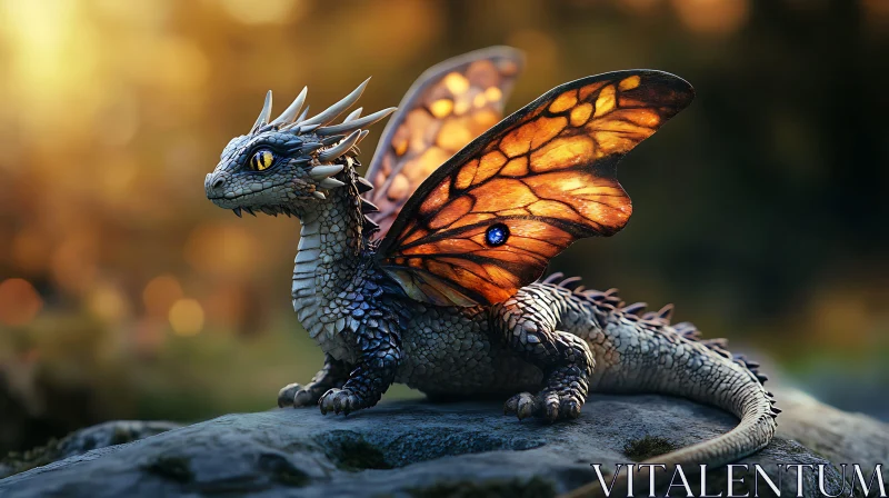 AI ART Enchanting Dragon with Butterfly Wings