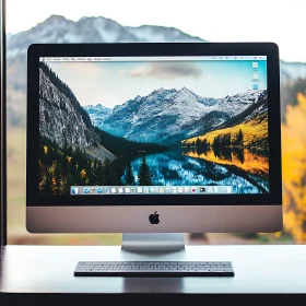 Desktop Computer with Beautiful Natural Scenery
