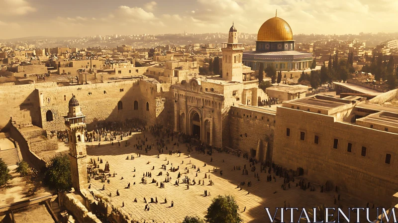 AI ART Jerusalem Panorama with Golden Dome