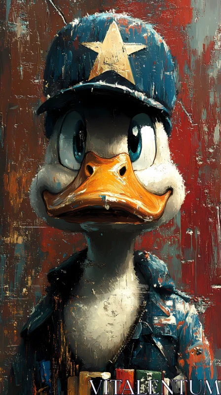 Character Portrait of a Cartoon Duck AI Image