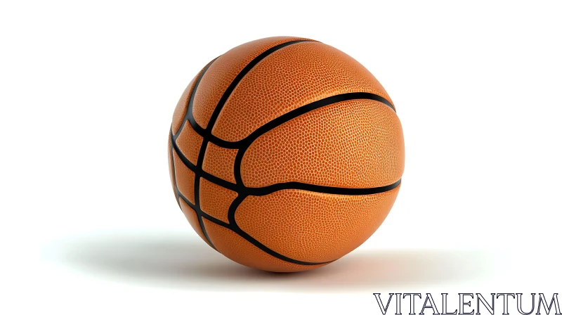 Orange Basketball on White AI Image