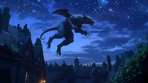 Night Dragon Over the City