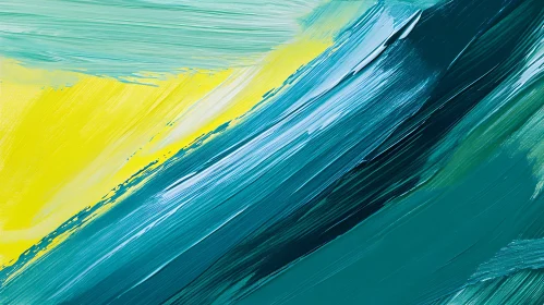 Teal and Yellow Abstract