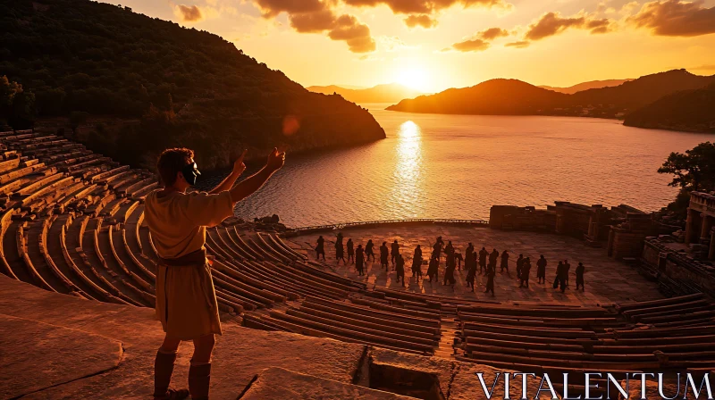 AI ART Sunset Spectacle at the Ancient Theater