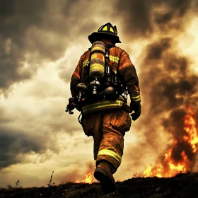 Heroic Firefighter Faces Fierce Blaze