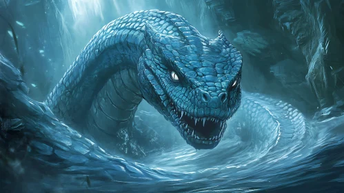 Fantasy Dragon Emerging from the Deep