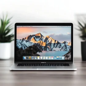 Sleek Laptop with Mountain View