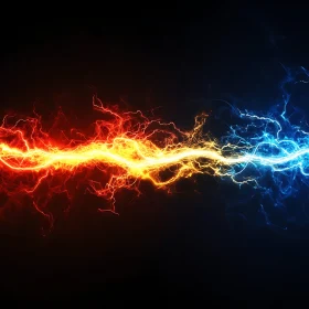 Red and Blue Electric Energy Clash