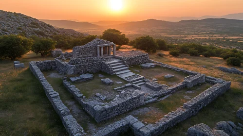 Stone Ruins in Golden Light