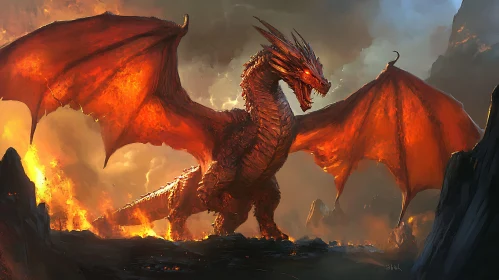 Dragon in Flames: A Creature of Legend