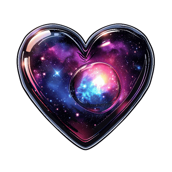 Galaxy in Heart T-Shirt Art