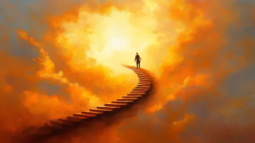 Stairway to Light: A Surreal Ascent