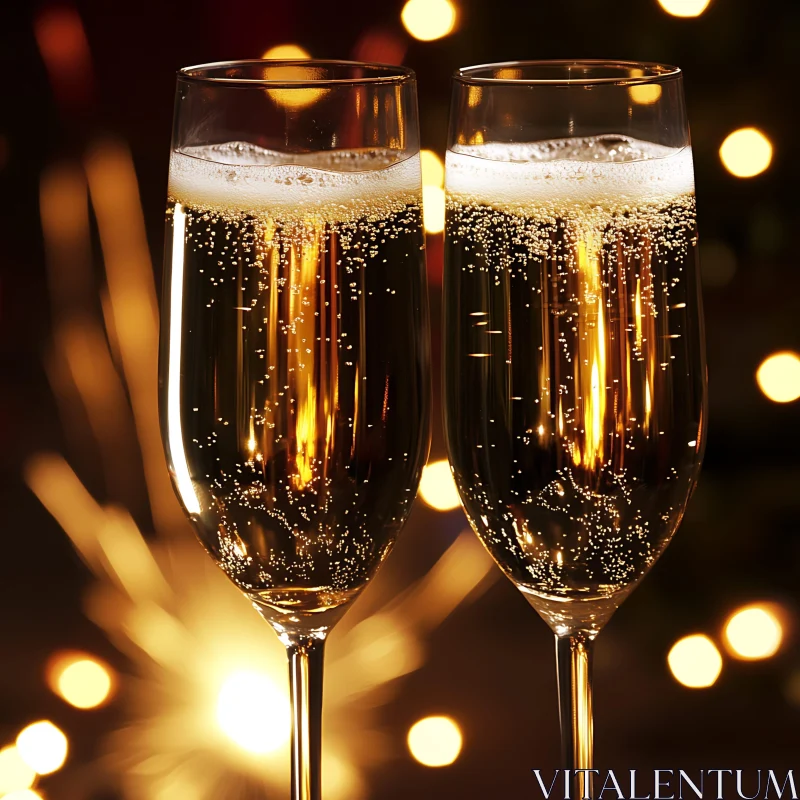 AI ART Festive Champagne Celebration Toast