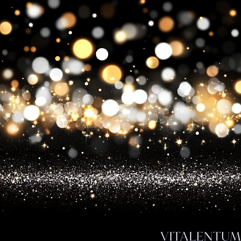 Golden and Silver Bokeh Sparkle Design AI Image