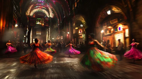 Women Dancing in City Street