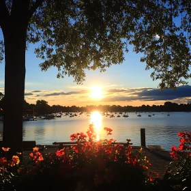 Picturesque Sunset Over Calm Waters