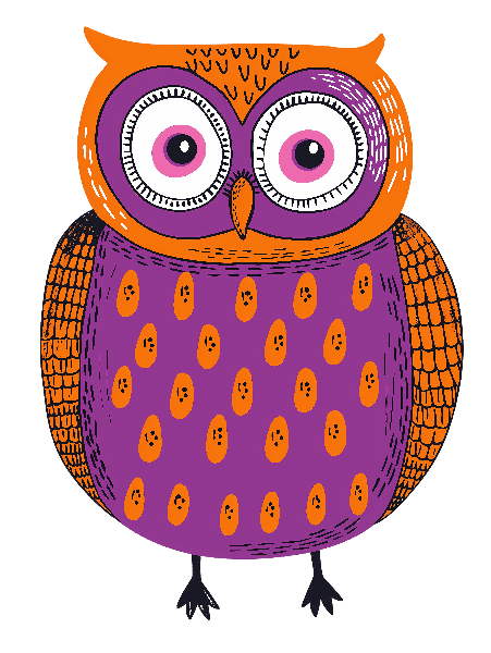 POD Design Whimsical Owl Art for Apparel