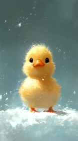 Cute Fluffy Yellow Chick