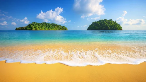 Tropical Paradise Beach with Islands