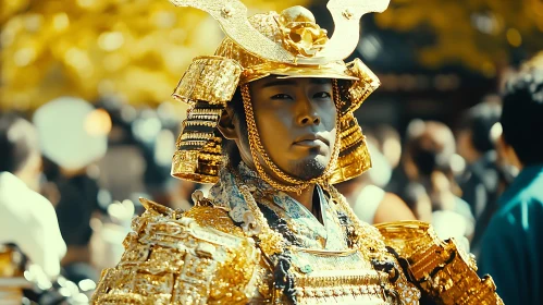 Man in Golden Samurai Armor