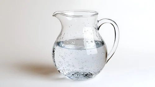 Crystal Clear Water Pitcher on White