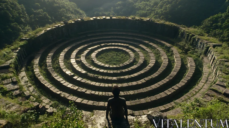 AI ART Ancient Stone Circle with Figure