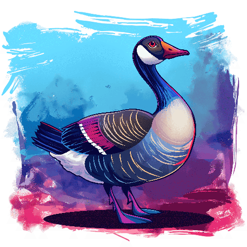 Abstract Goose Art in Bold Colors for Modern Decor