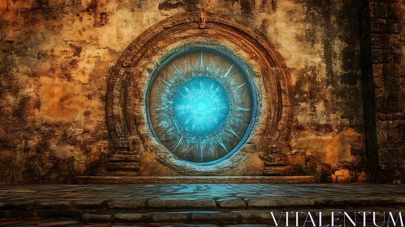 AI ART Glowing Portal in Old Architecture