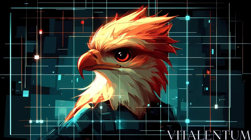 AI ART Tech-Infused Eagle Portrait